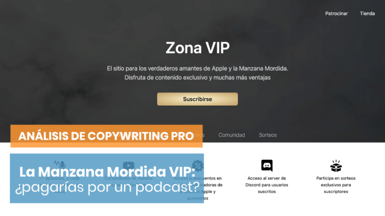 La Manzana Mordida Vip - Análisis de Copywriting Pro